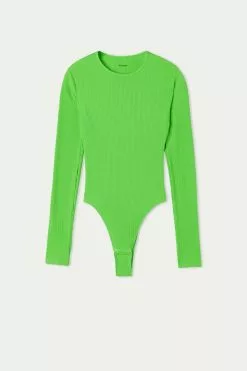 Tezenis Basic Rib Long-Sleeve High-Cut Bodysuit 9 Tezenis Basic Rib Long-Sleeve High-Cut Bodysuit -Outlet Tops Store 1BO1578308V F