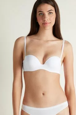 Tezenis New York Padded Bandeau Bra In Microfiber