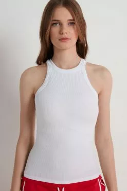 Tezenis Ribbed Cotton Racerback Tank Top