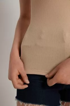 Tezenis Ribbed Cotton Racerback Tank Top -Outlet Tops Store 1MC1046557V DT1W