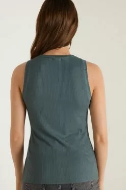 Tezenis Ribbed Wide Strap Tank Top -Outlet Tops Store 1MC1284534U BI
