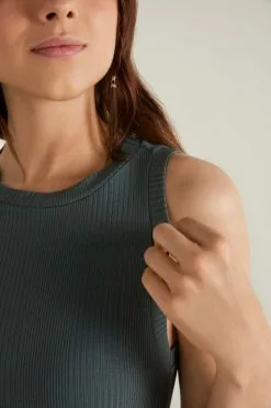 Tezenis Ribbed Wide Strap Tank Top -Outlet Tops Store 1MC1284534U DT1W