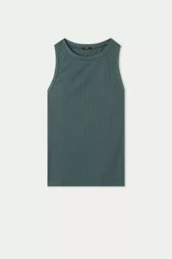 Tezenis Ribbed Wide Strap Tank Top -Outlet Tops Store 1MC1284534U F