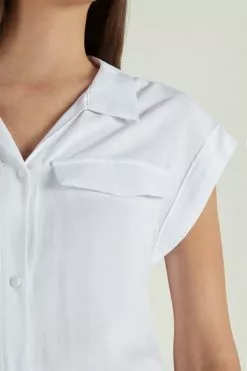 Tezenis Dropped Shoulder Cloth Shirt With Buttons -Outlet Tops Store 1MC1285001 DT1W