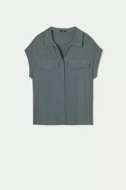 Tezenis Dropped Shoulder Cloth Shirt With Buttons -Outlet Tops Store 1MC1285534U F