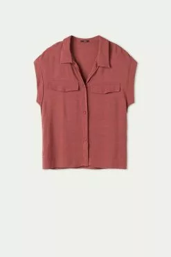 Tezenis Dropped Shoulder Cloth Shirt With Buttons -Outlet Tops Store 1MC1285826U F