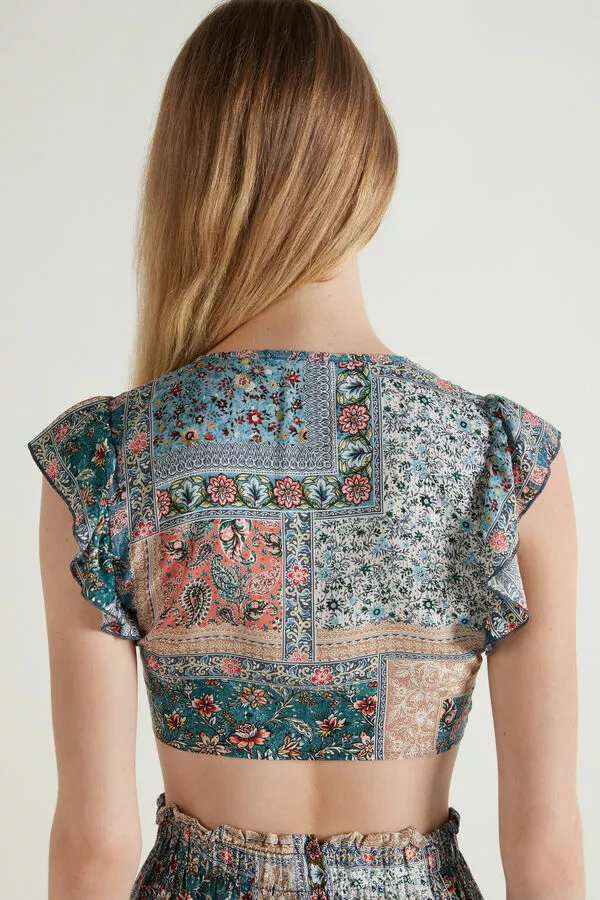 Tezenis Ruffled Crop Top With Knot 2 Tezenis Ruffled Crop Top With Knot - Image 2