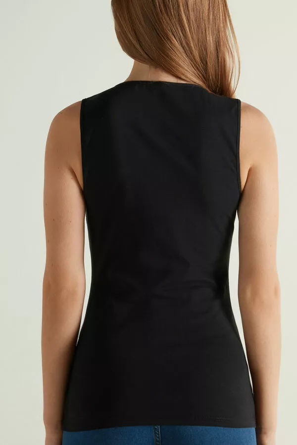 Tezenis Wide-Strap Round-Neck Cotton Camisole 2 Tezenis Wide-Strap Round-Neck Cotton Camisole - Image 2