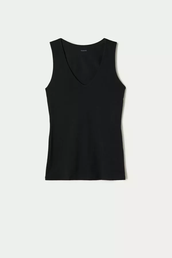 Tezenis Wide-Strap Round-Neck Cotton Camisole 5 Tezenis Wide-Strap Round-Neck Cotton Camisole - Image 5