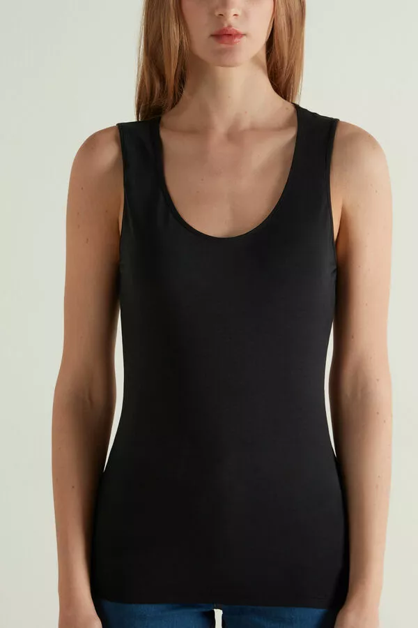 Tezenis Wide-Strap Round-Neck Cotton Camisole 1 Tezenis Wide-Strap Round-Neck Cotton Camisole