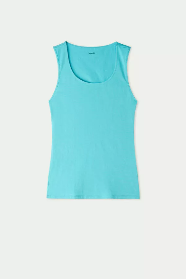 Tezenis Wide-Strap Round-Neck Cotton Camisole 5 Tezenis Wide-Strap Round-Neck Cotton Camisole - Image 5
