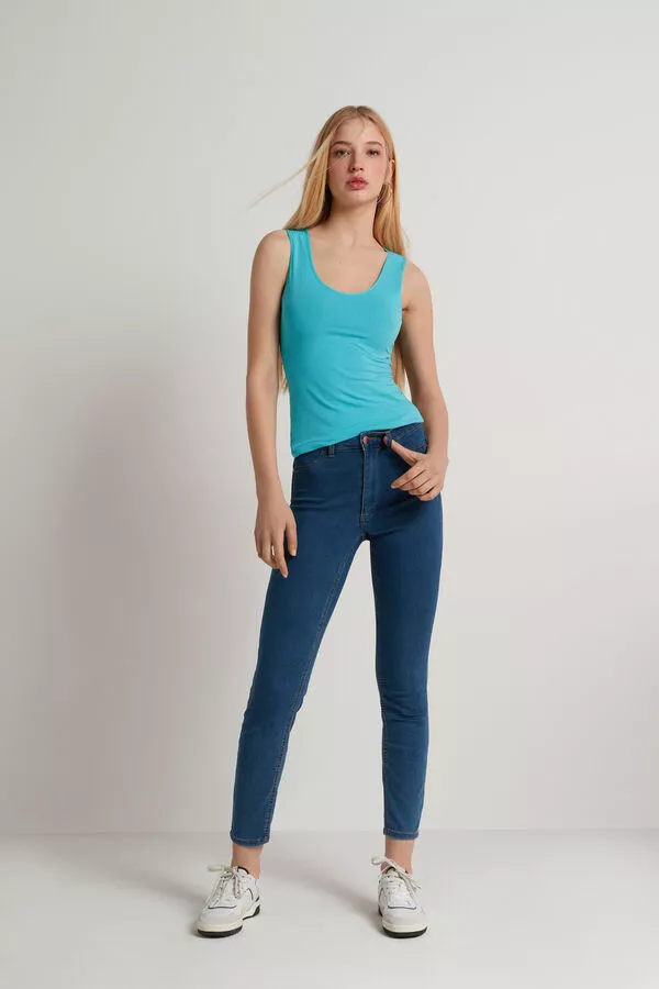 Tezenis Wide-Strap Round-Neck Cotton Camisole 3 Tezenis Wide-Strap Round-Neck Cotton Camisole - Image 3