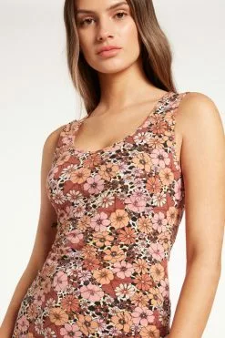 Tezenis Rounded V-Neck Cotton Tank Top -Outlet Tops Store 1MC15BT581V DT1W