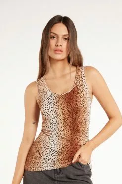 Tezenis Rounded V-Neck Cotton Tank Top