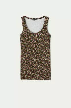 Tezenis Long Printed Viscose Camisole -Outlet Tops Store 1MC17T275V F