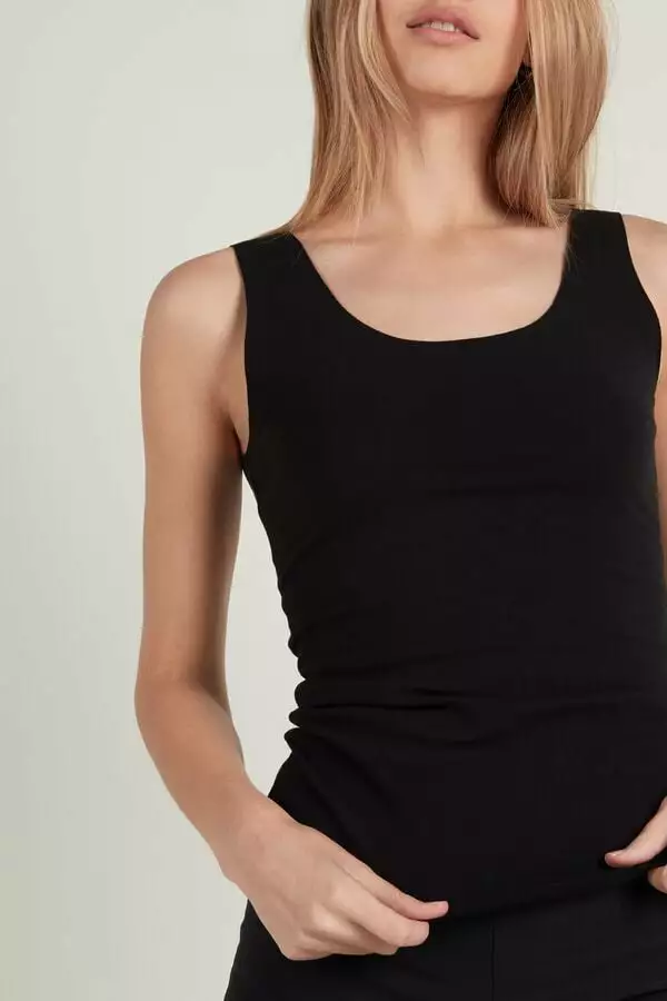 Tezenis Raw-Cut Cotton Camisole 3 Tezenis Raw-Cut Cotton Camisole - Image 3