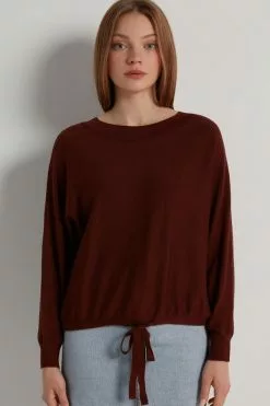 Tezenis Short Sleeve Batwing Top With Drawstring