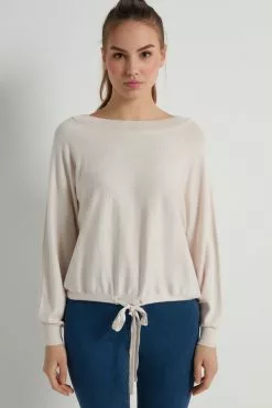 Tezenis Short Sleeve Batwing Top With Drawstring