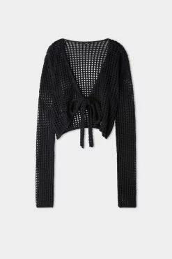 Tezenis Long Sleeve Crop Cardigan/Top In Mesh Crochet 9 Tezenis Long Sleeve Crop Cardigan/Top In Mesh Crochet -Outlet Tops Store 1ML1209019 F