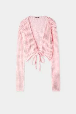 Tezenis Long Sleeve Crop Cardigan/Top In Mesh Crochet 9 Tezenis Long Sleeve Crop Cardigan/Top In Mesh Crochet -Outlet Tops Store 1ML1209560V F