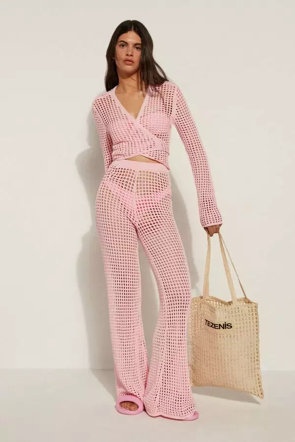 Tezenis Long Sleeve Crop Cardigan/Top In Mesh Crochet 3 Tezenis Long Sleeve Crop Cardigan/Top In Mesh Crochet - Image 3