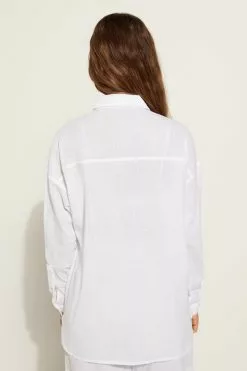 Tezenis Long-Sleeved Cotton Canvas Shirt -Outlet Tops Store 1ML1291001 BI