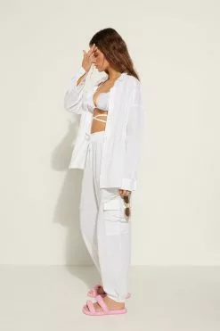 Tezenis Long-Sleeved Cotton Canvas Shirt -Outlet Tops Store 1ML1291001 M