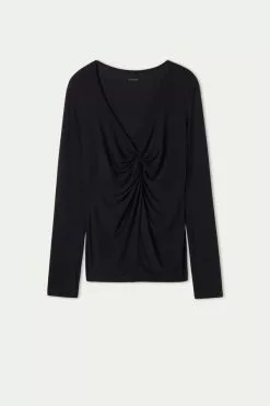 Tezenis Long Sleeve Top With Knot -Outlet Tops Store 1ML1293019 F