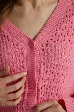 Tezenis Perforated Fully-Fashioned Short Cotton Cardigan -Outlet Tops Store 1ML1337282V DT1W