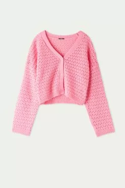 Tezenis Perforated Fully-Fashioned Short Cotton Cardigan -Outlet Tops Store 1ML1337282V F