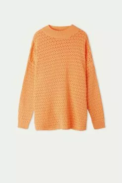 Tezenis Perforated Fully-Fashioned Long Cotton Top -Outlet Tops Store 1ML1352253V F