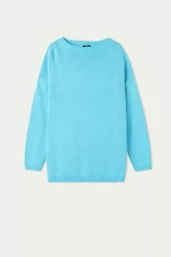 Tezenis Long Boat-Neck Sweater In Fully-Fashioned Cotton -Outlet Tops Store 1ML1356257V F