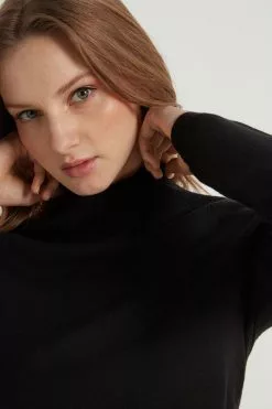 Tezenis Long-Sleeve Mock Turtleneck Crop Top -Outlet Tops Store 1ML1358019 DT1W