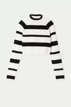 Tezenis Long-Sleeve Mock Turtleneck Crop Top -Outlet Tops Store 1ML1358317V F