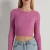 Tezenis Long-Sleeve Ribbed Crop Top