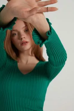 Tezenis Ribbed Long-Sleeve V-Neck Sweater 7 Tezenis Ribbed Long-Sleeve V-Neck Sweater -Outlet Tops Store 1ML1360312V M