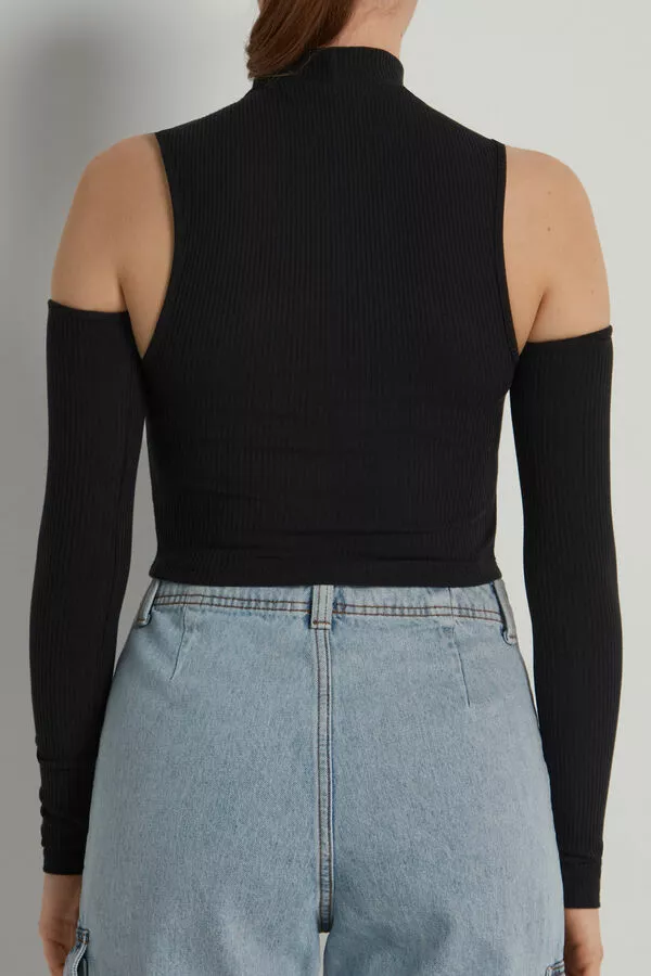 Tezenis Cropped Ribbed Tank Top With Sleeves 2 Tezenis Cropped Ribbed Tank Top With Sleeves - Image 2