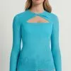 Tezenis Long-Sleeve Crew-Neck Ultralight Ribbed Cotton Cut-Out Top