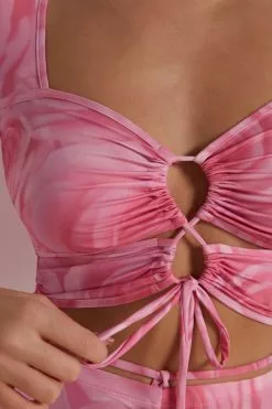 Tezenis Cropped Long-Sleeve Criss-Cross Top -Outlet Tops Store 1ML1587326V DT1W