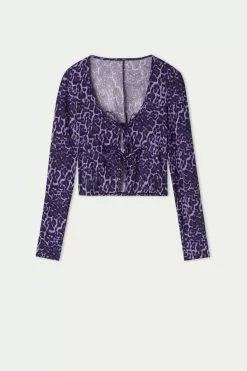 Tezenis Open Cropped Long-Sleeve Top With Ties 9 Tezenis Open Cropped Long-Sleeve Top With Ties -Outlet Tops Store 1ML1588305V F