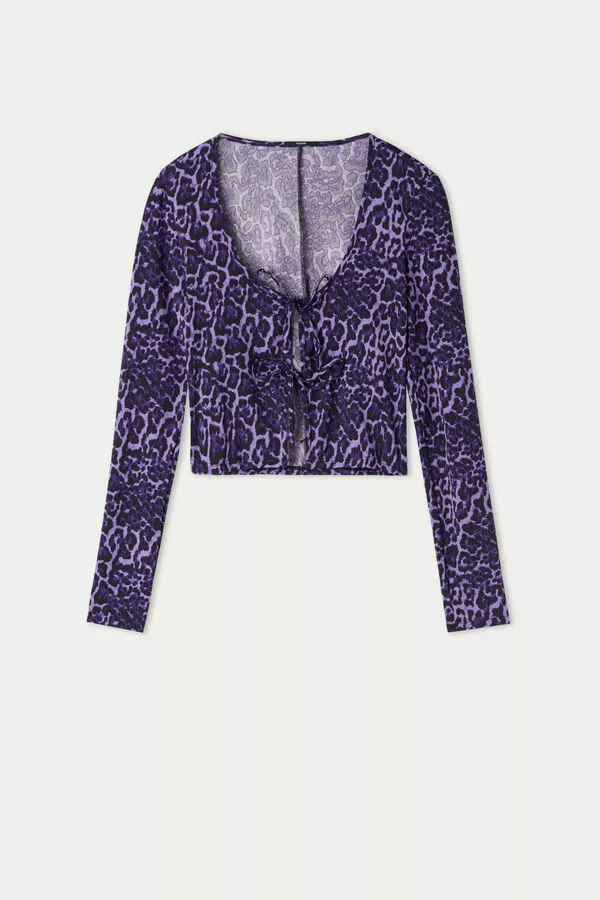 Tezenis Open Cropped Long-Sleeve Top With Ties 5 Tezenis Open Cropped Long-Sleeve Top With Ties - Image 5