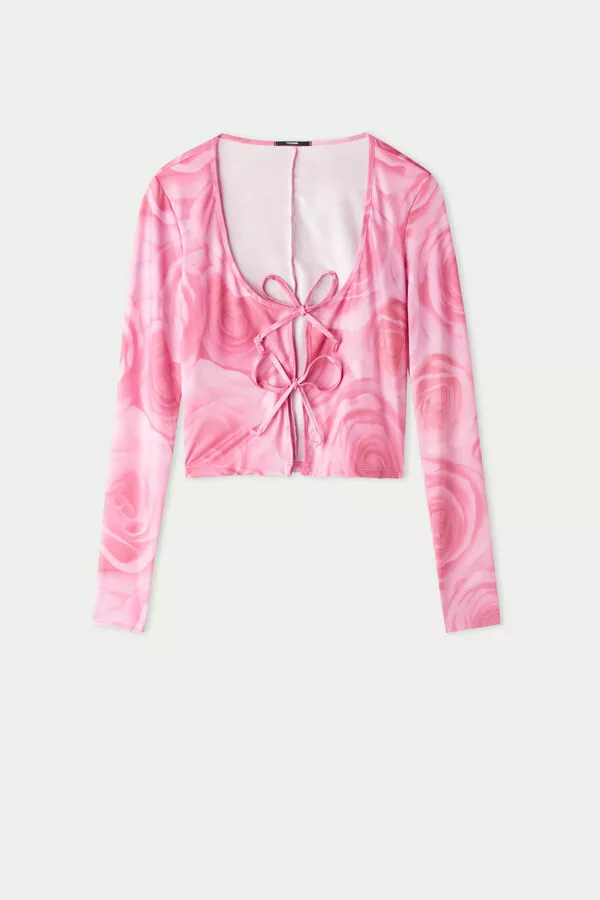 Tezenis Open Cropped Long-Sleeve Top With Ties 5 Tezenis Open Cropped Long-Sleeve Top With Ties - Image 5