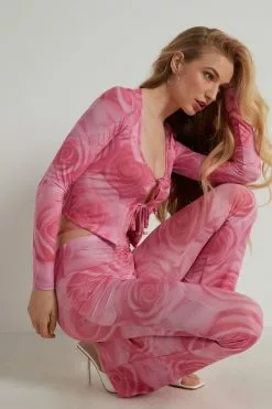 Tezenis Open Cropped Long-Sleeve Top With Ties 7 Tezenis Open Cropped Long-Sleeve Top With Ties -Outlet Tops Store 1ML1588326V M