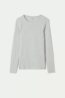 Tezenis Long-Sleeve Crew-Neck Stretch-Cotton Top -Outlet Tops Store 1ML15C031 F
