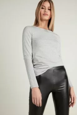 Tezenis Long-Sleeve Crew-Neck Stretch-Cotton Top