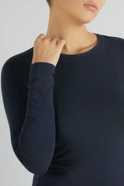 Tezenis Long-Sleeve Crew-Neck Stretch-Cotton Top -Outlet Tops Store 1ML15C624T DT1W