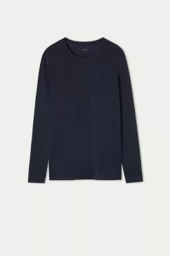 Tezenis Long-Sleeve Crew-Neck Stretch-Cotton Top -Outlet Tops Store 1ML15C624T F