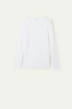 Tezenis Long-Sleeve Crew-Neck Stretch-Cotton Top -Outlet Tops Store 1ML15C 001 F
