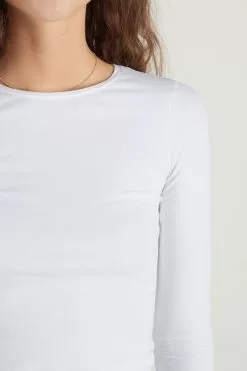 Tezenis Long-Sleeve Crew-Neck Stretch-Cotton Top -Outlet Tops Store 1ML15C wear 001 DT1