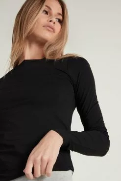 Tezenis Long-Sleeve Crew-Neck Stretch-Cotton Top -Outlet Tops Store 1ML15C wear 019 M
